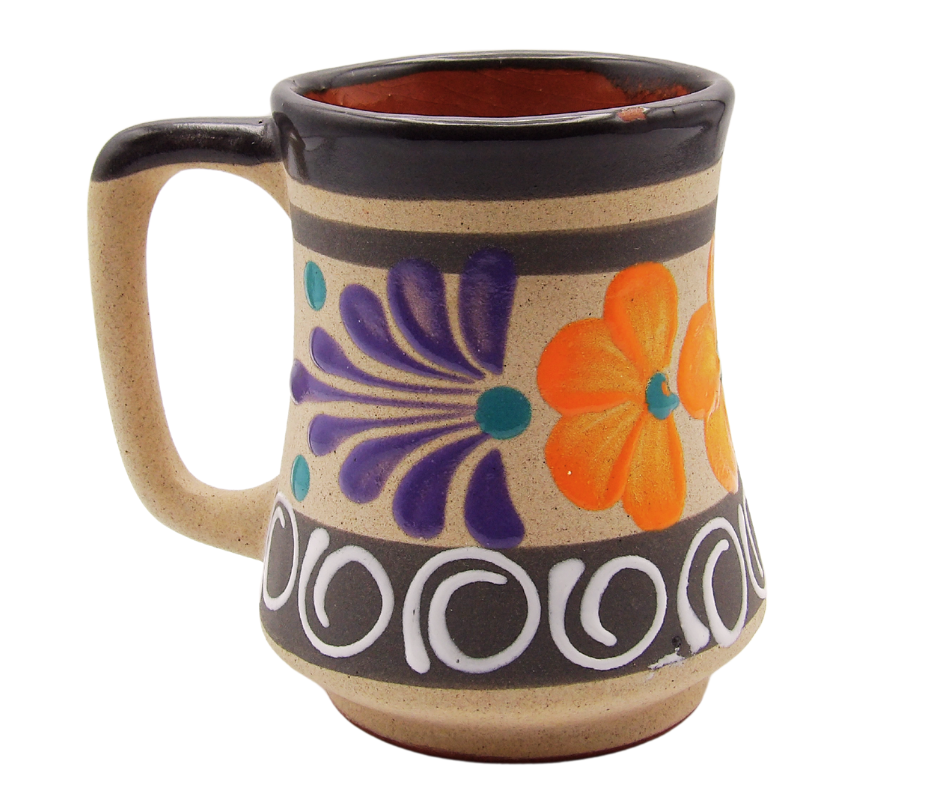 Taza Reloj de Barro Arenosa