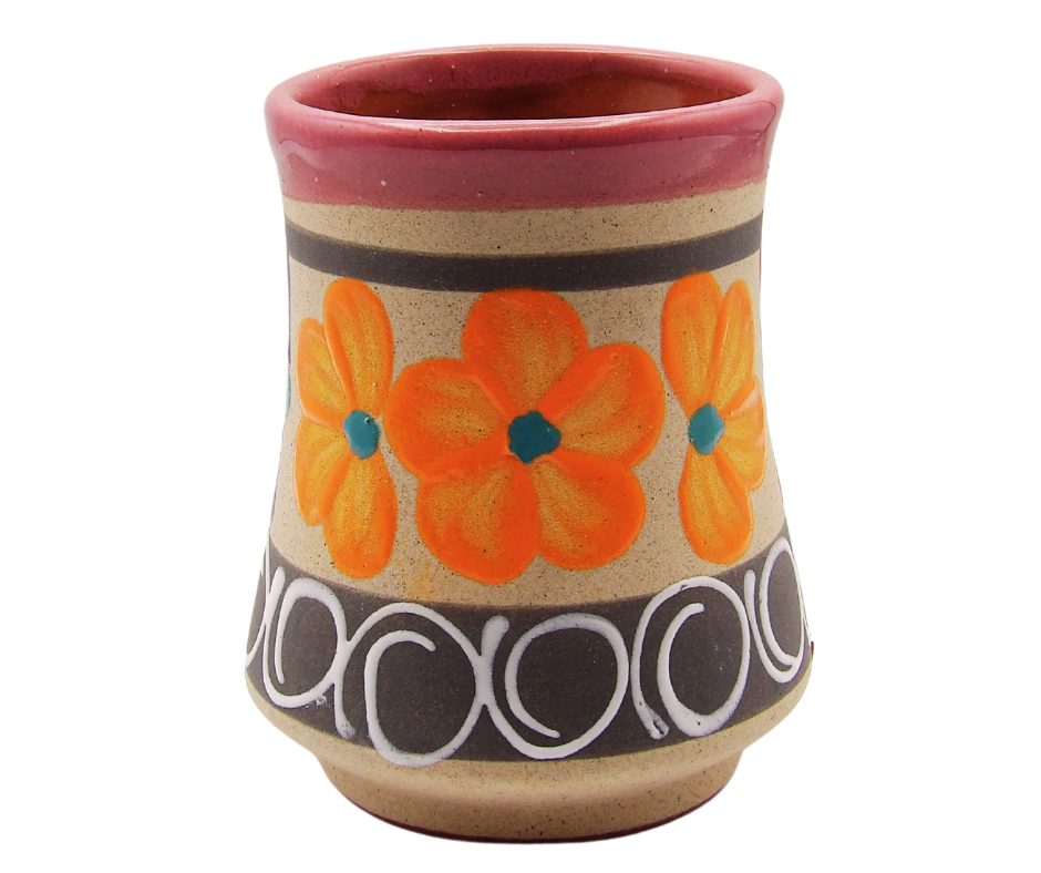 Taza Reloj de Barro Arenosa