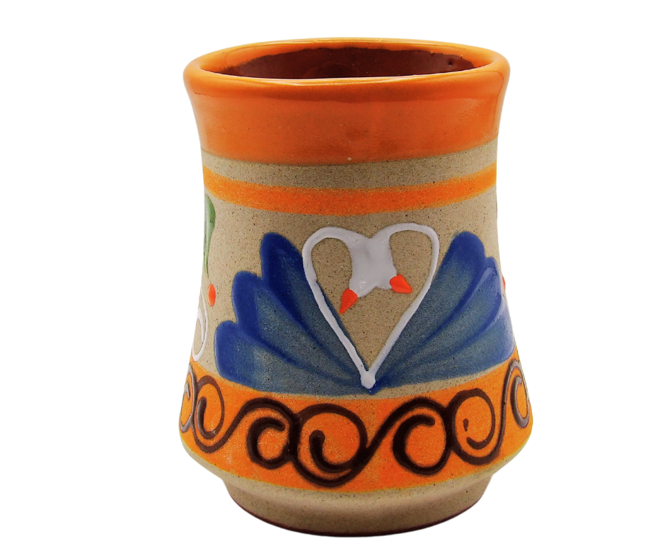 Taza Reloj de Barro Arenosa