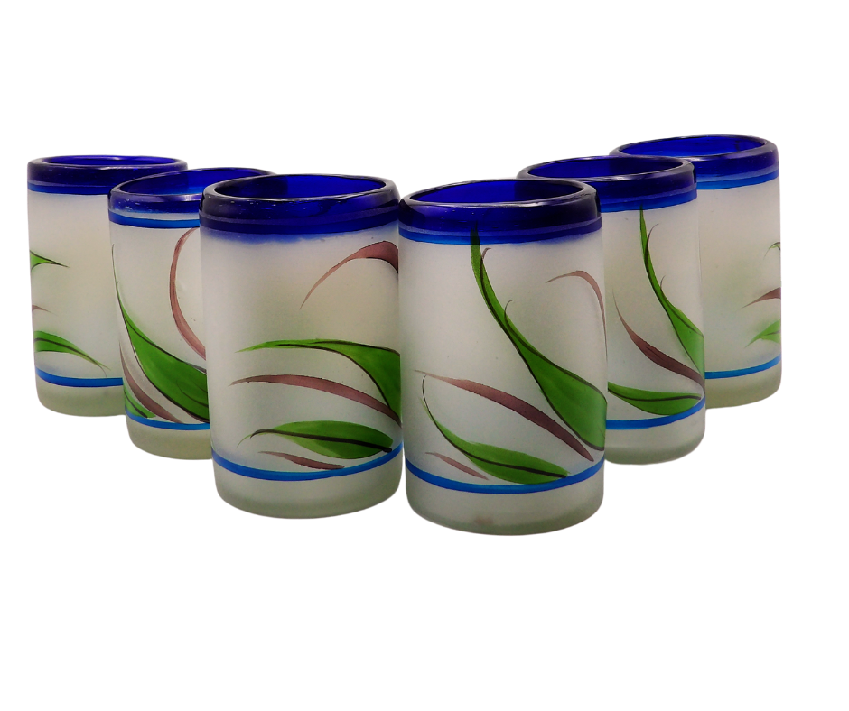 Juego de Jarras Decorado de Vidrio con 6 Vasos