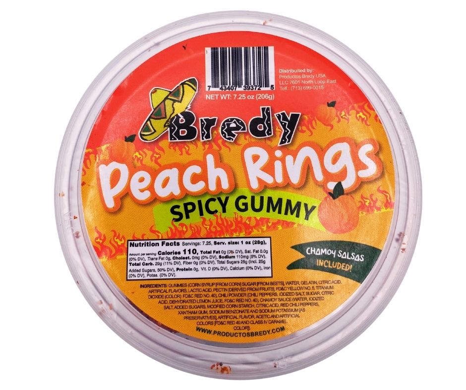 Bredy - Enchiladas Spicy Gummy Peach Rings 7.5oz