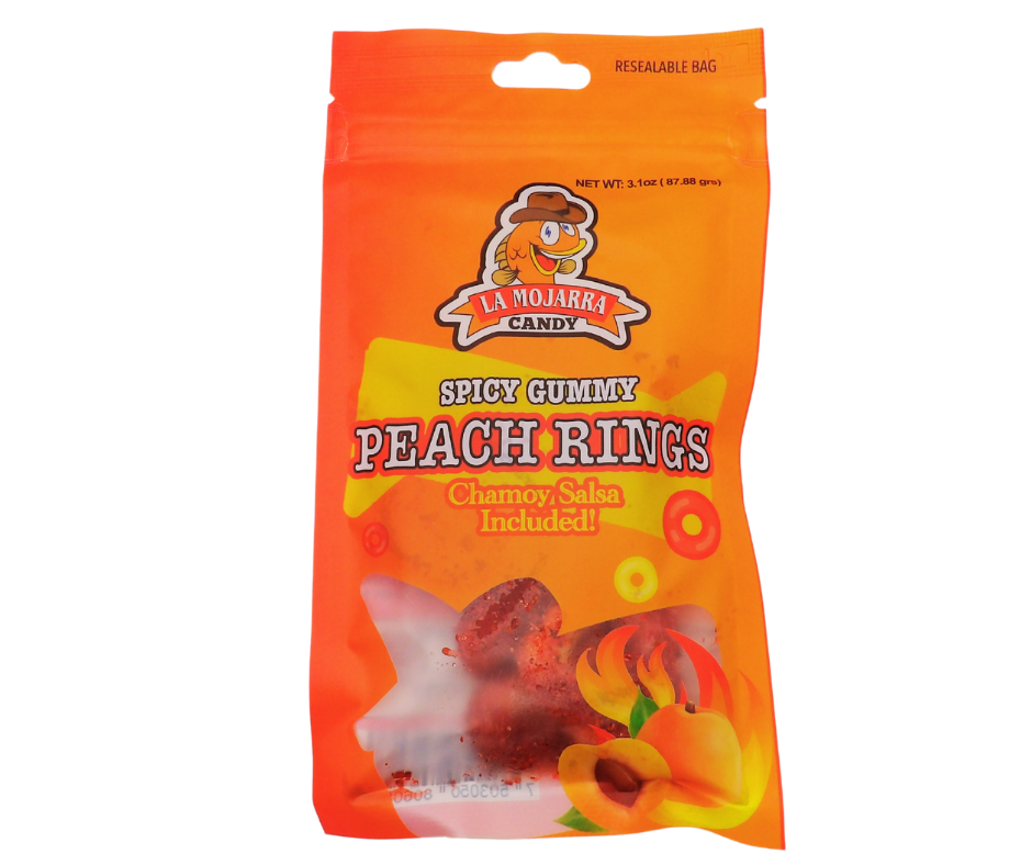 La Mojarra Spicy Gummy Peach Rings 3.1 oz