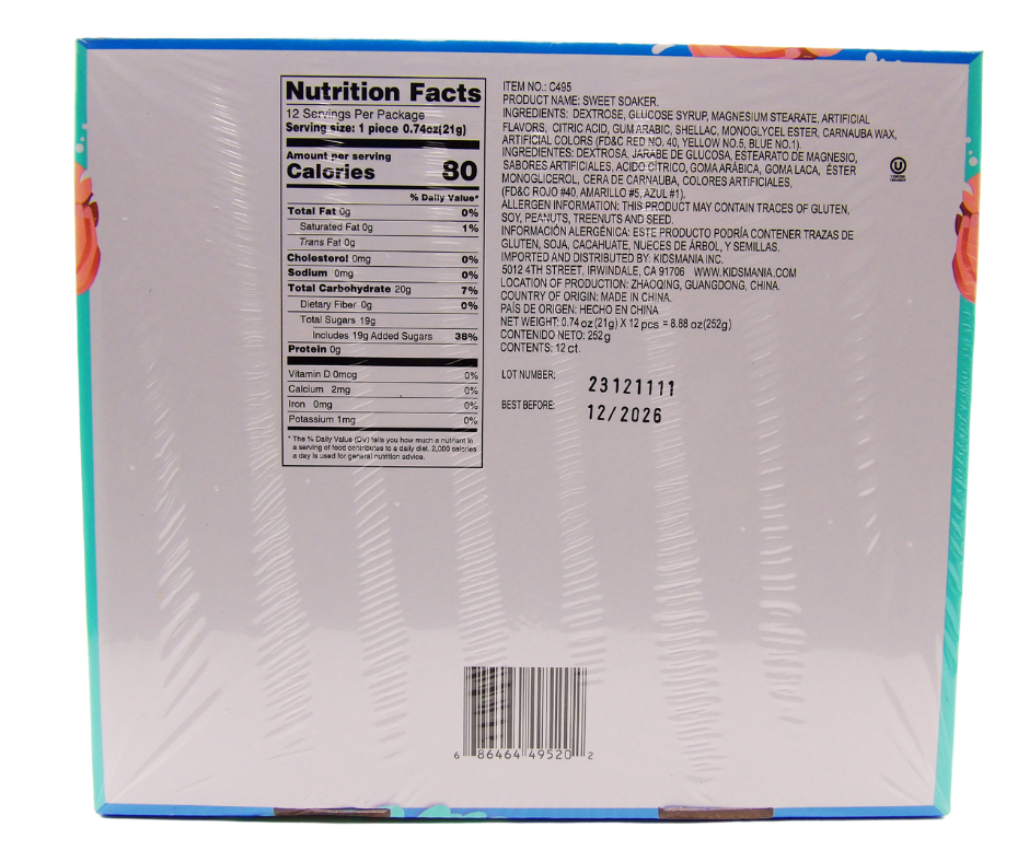 Kidsmania Sweet Soaker 1 / 12ct