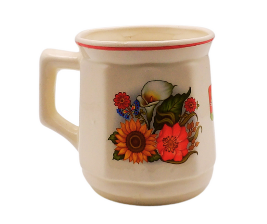 Taza Ceramica Flores