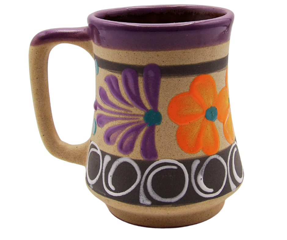 Taza Reloj de Barro Arenosa