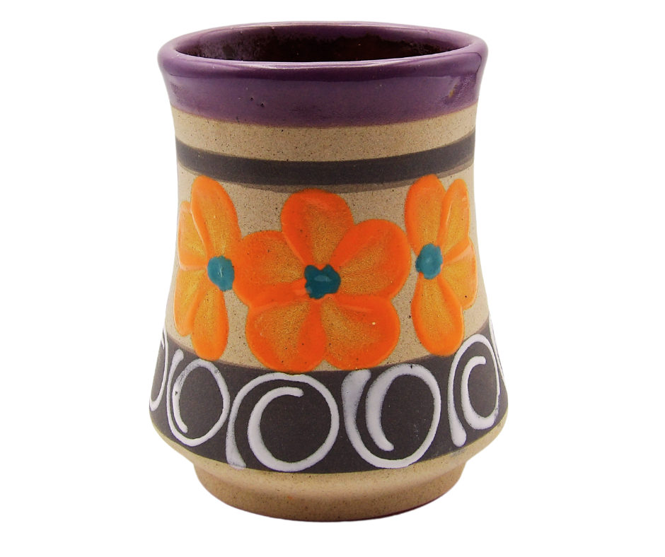 Taza Reloj de Barro Arenosa