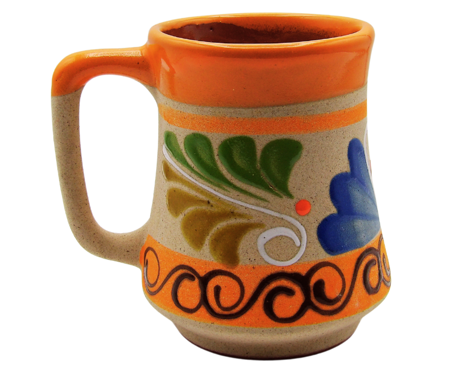 Taza Reloj de Barro Arenosa