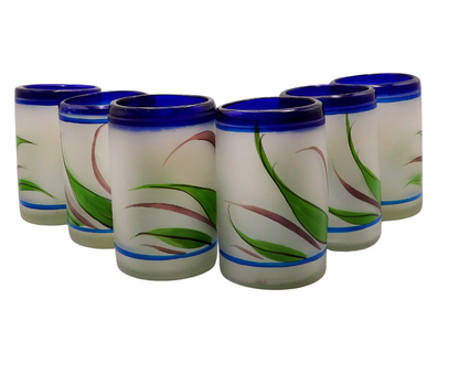 Juego de Jarras Decorado de Vidrio con 6 Vasos